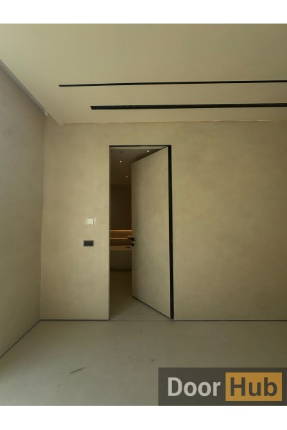 PU Painted Interior Door with Royal Black Anodized Profile – Developer-Grade Supply UAE PU Painted Interior Door with Royal Black Anodized Profile – Developer-Grade Supply UAE
